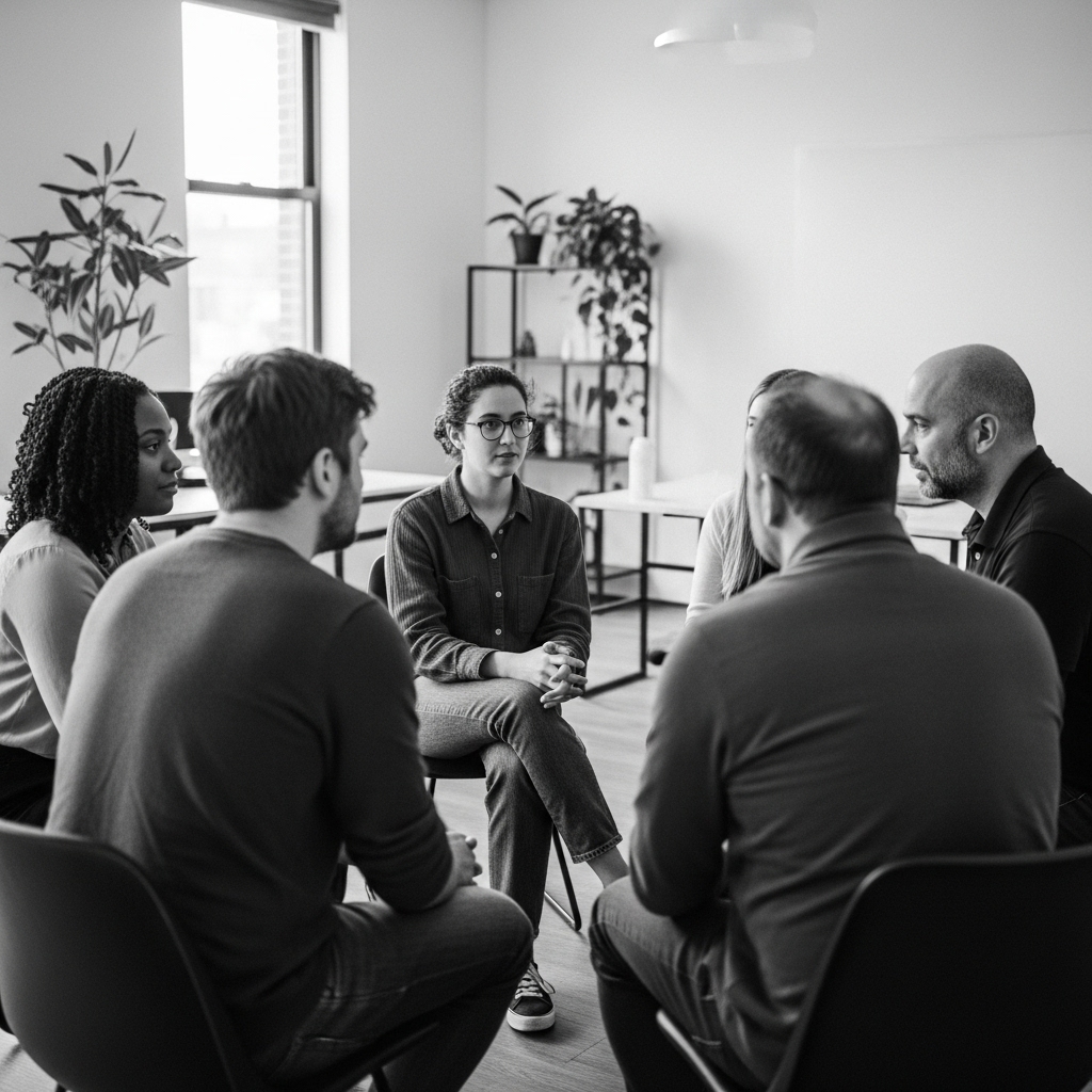 Team discussion showing vulnerability and strength