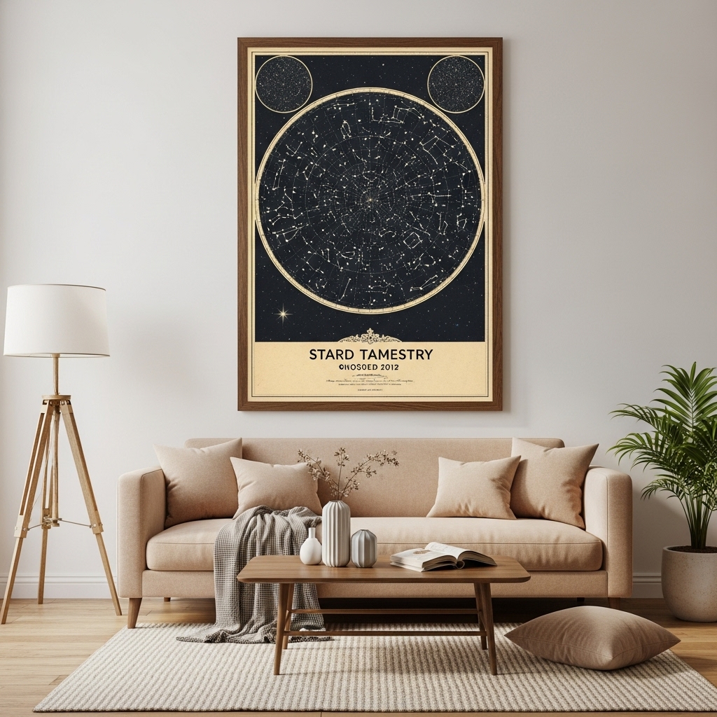 Custom star map as a unique birthday gift for wife