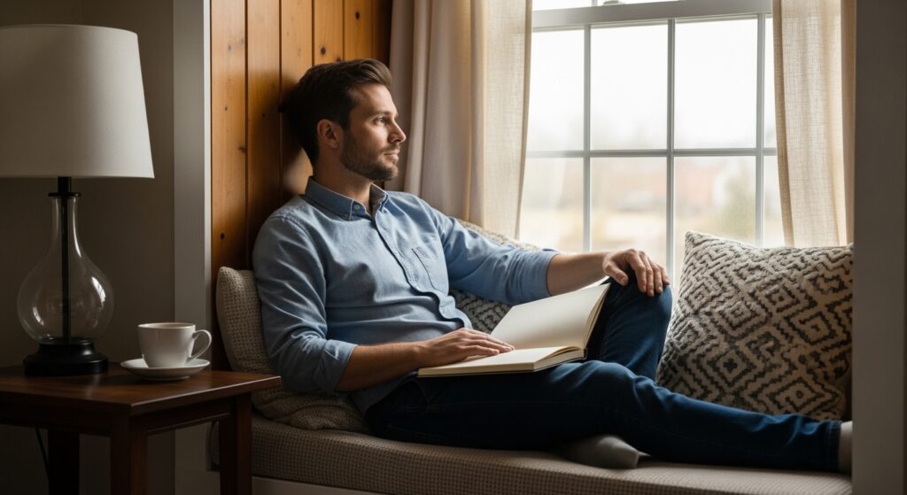 Man enjoying quiet creative time during retirement with sketchbook in hand.





Man enjoying quiet creative time during retirement with sketchbook in hand.