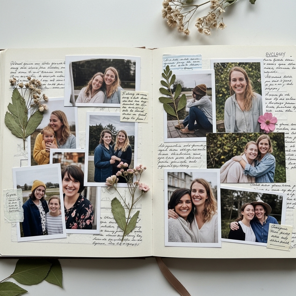 Memory scrapbook as a modest birthday gift for a wife