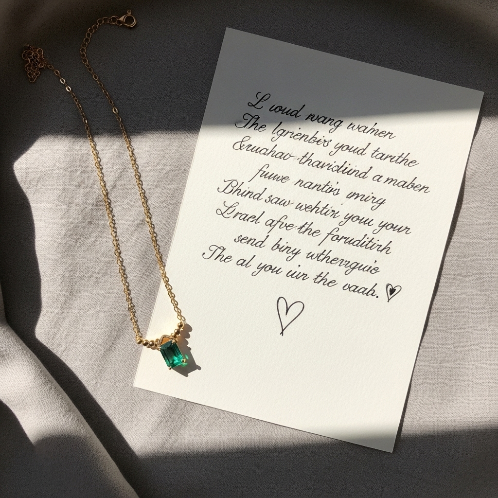 personalized birthstone necklace and custom birthday note