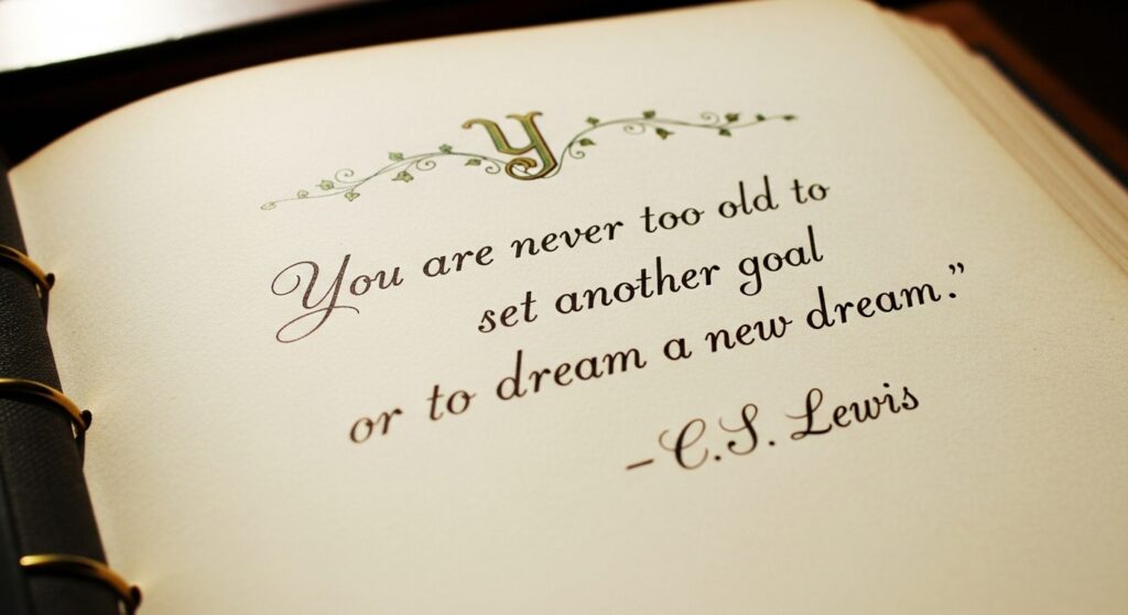 Personal journal showing John Lewis handwritten quote"