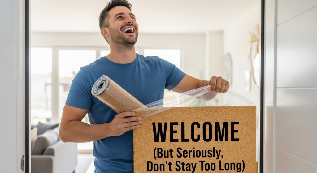 Funny personalized doormat gift idea