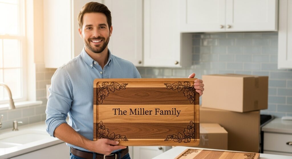 Personalized wooden cutting board housewarming gift